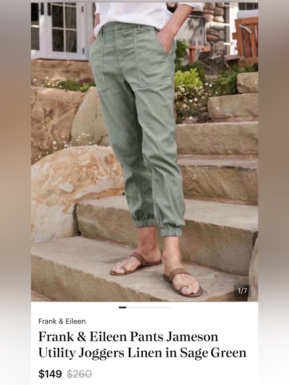 Frank & Eileen Sage Green Jameson Utility Joggers